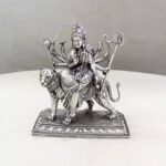 Durga Devi Tiger Pure Silver Idol