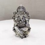 Ganesh Silver Idol with One Leg Down