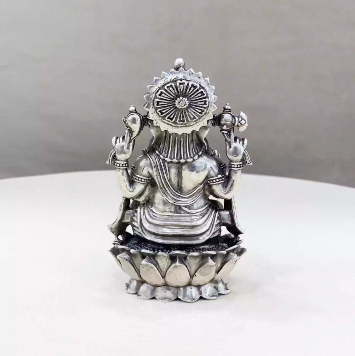 Ganesh Silver Idol with One Leg Down