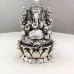 Lord Ganesh Silver Idol both Legs Up