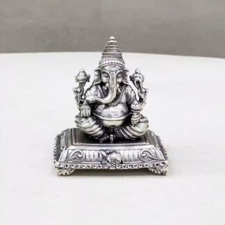 Pure Silver Ganesha Peetam Idol