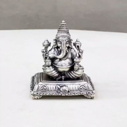 Pure Silver Ganesha Peetam Idol