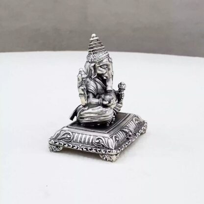Pure Silver Ganesha Peetam Idol - Image 2