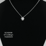 Chain with Diamond Square Pendent in Sterling Silver