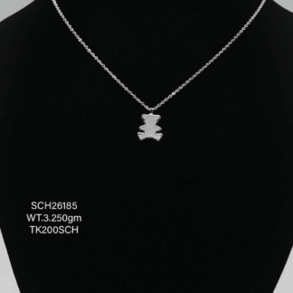 Chain with Teddy Pendent in Sterling Silver