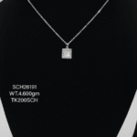Chain with Stunning Square Pendent in Sterling Silver