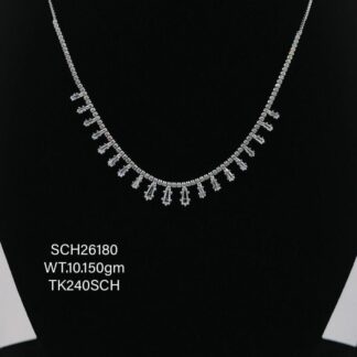 Large Diamond Beads Necklace in Sterling Silver