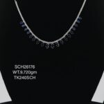 Blue &Silver Beads Necklace in Sterling Silver