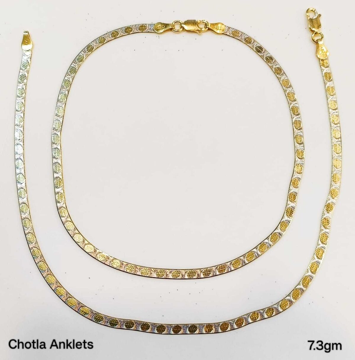 Chotila Golden Colour Payal/Anklet in Pure 925 Silver BIS Hallmarked