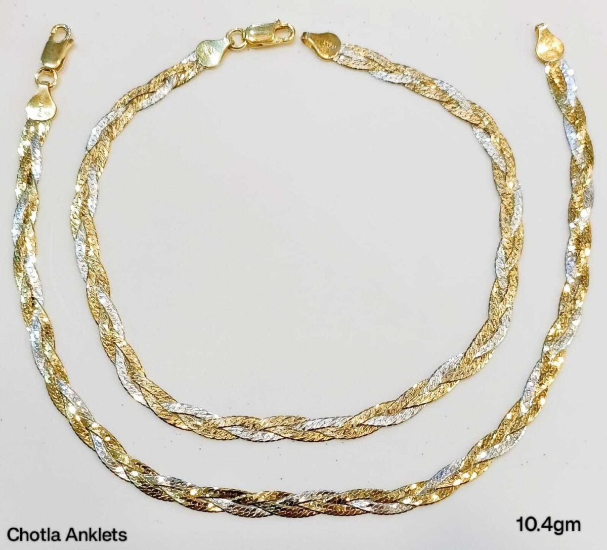 Chotila Tri Colour Payal/Anklet in Pure 925 Silver BIS Hallmarked