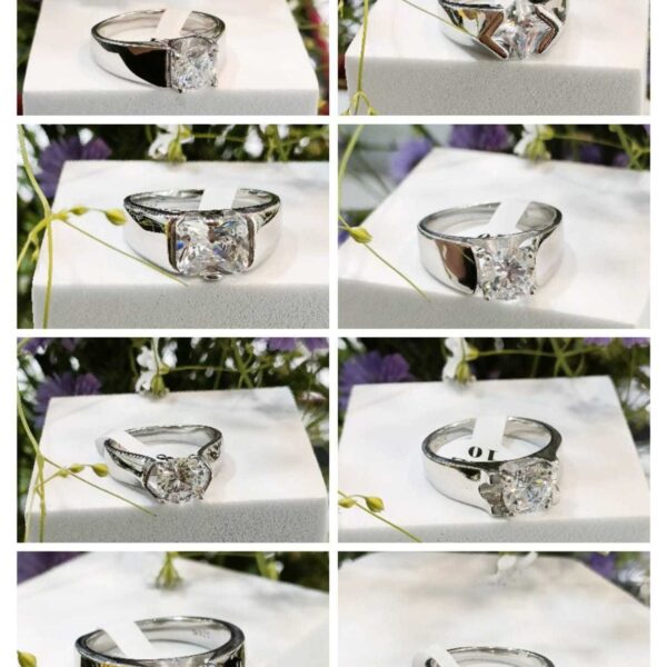Gents Solitaire Ring in Sterling Silver Pure 925 BIS Hallmarked