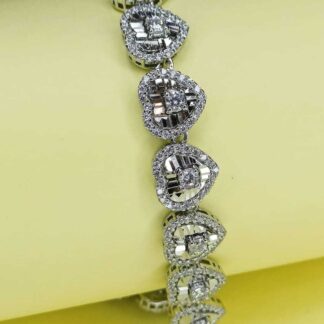 Ladies Heart Bracelet in Sterling Silver Pure 925 BIS Hallmarked
