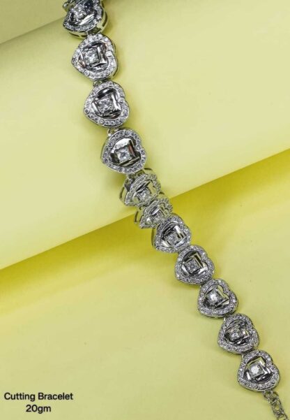 Ladies Heart Bracelet in Sterling Silver Pure 925 BIS Hallmarked