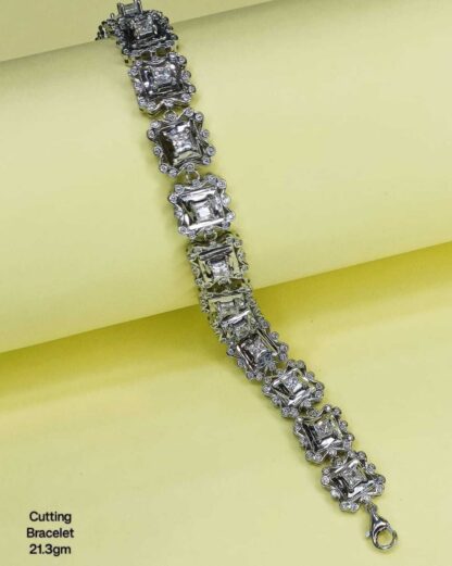 Ladies Square Bracelet in Sterling Silver Pure 925 BIS Hallmarked