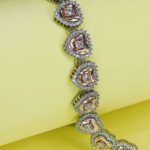 Ladies Heart Bracelet in Rose Sterling Silver Pure 925 BIS Hallmarked