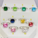 Ladies Coloured Stone Ring in Sterling Silver Pure 925 BIS Hallmarked