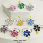 Ladies Flower Ring in Sterling Silver Pure 925 BIS Hallmarked