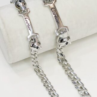 Cartier Curb Bracelet in Sterling Silver Pure 925 BIS Hallmarked