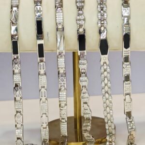 MOP Mens CZ Bracelet in Sterling Silver Pure 925 BIS Hallmarked