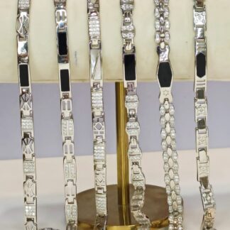 MOP Mens CZ Bracelet in Sterling Silver Pure 925 BIS Hallmarked