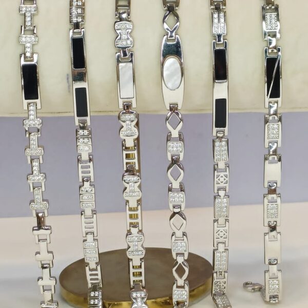 MOP Mens CZ Bracelet in Sterling Silver Pure 925 BIS Hallmarked