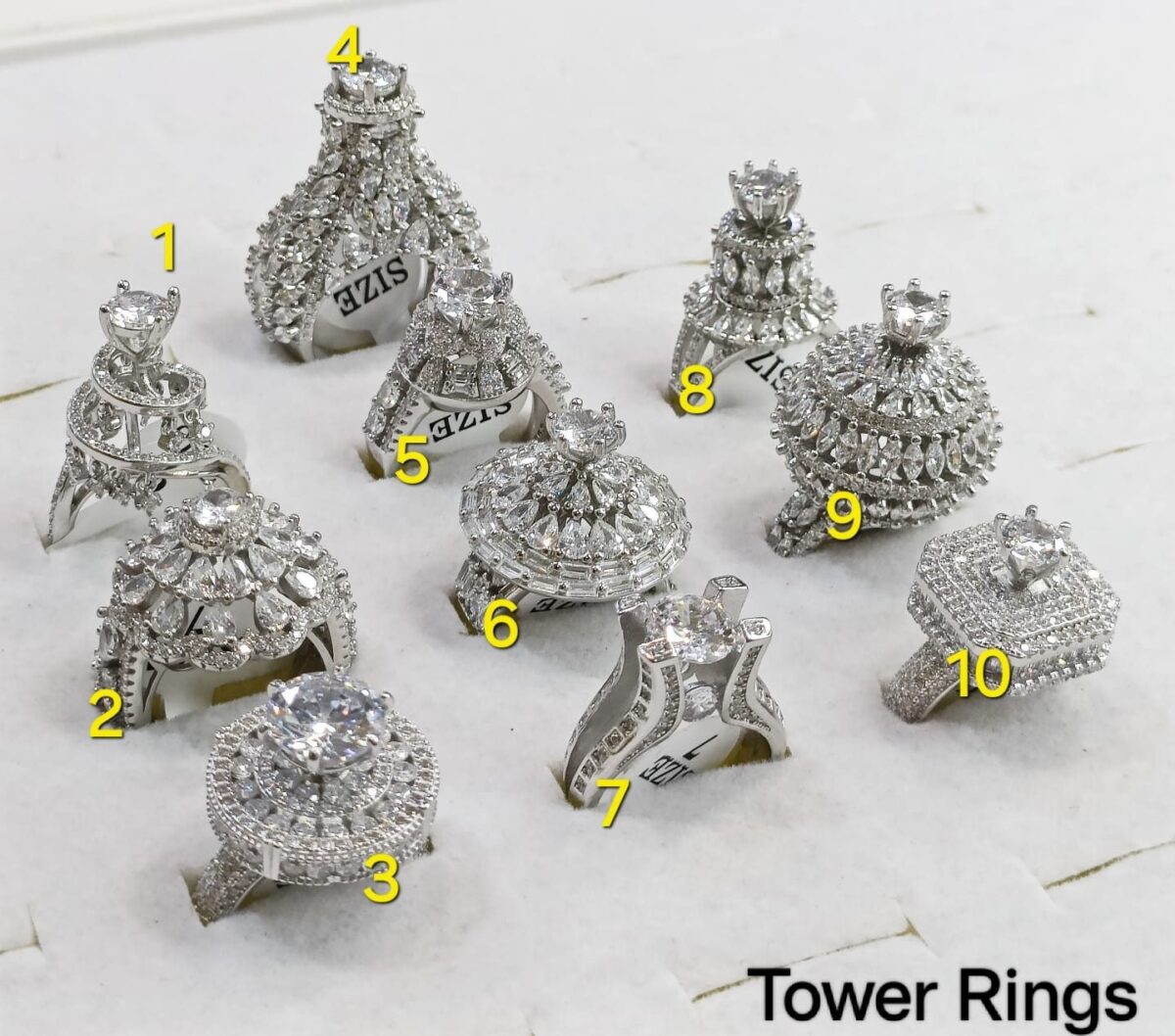 Ladies Tower Ring in Sterling Silver Pure 925 BIS Hallmarked - Image 1