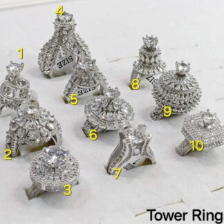 Ladies Tower Ring in Sterling Silver Pure 925 BIS Hallmarked