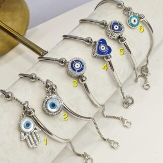 Ladies Evil Eye Bracelet Sterling Silver Pure 925 BIS Hallmarked