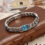 Men's Turkey Bracelets with Firoza in Sterling Silver Pure 925 BIS Hallmarked