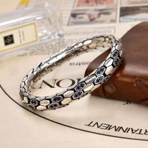 Men's Snake Turkey Bracelets in Sterling Silver Pure 925 BIS Hallmarked