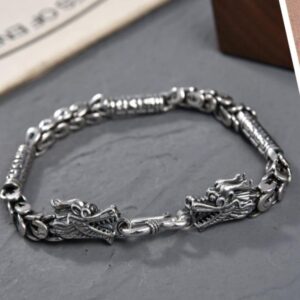 Men's Dragon Turkey Bracelets in Sterling Silver Pure 925 BIS Hallmarked