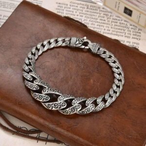 Men's Curb Turkey Bracelets in Sterling Silver Pure 925 BIS Hallmarked