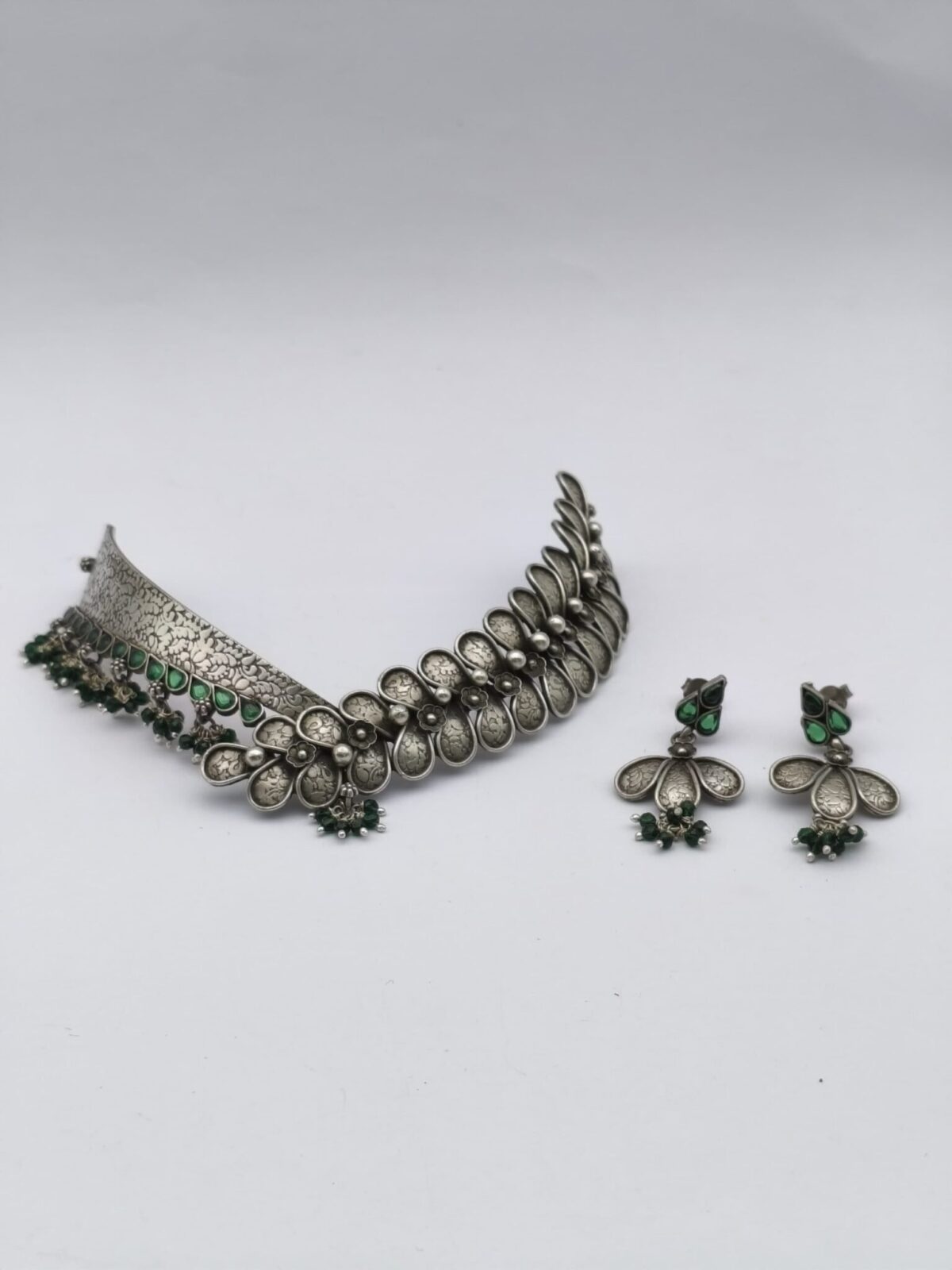 Choker Silver with Earrings in Pure Silver 925 BIS Hallmarked