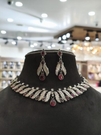 Choker Silver with Earrings in Pure Silver 925 BIS Hallmarked - Image 2