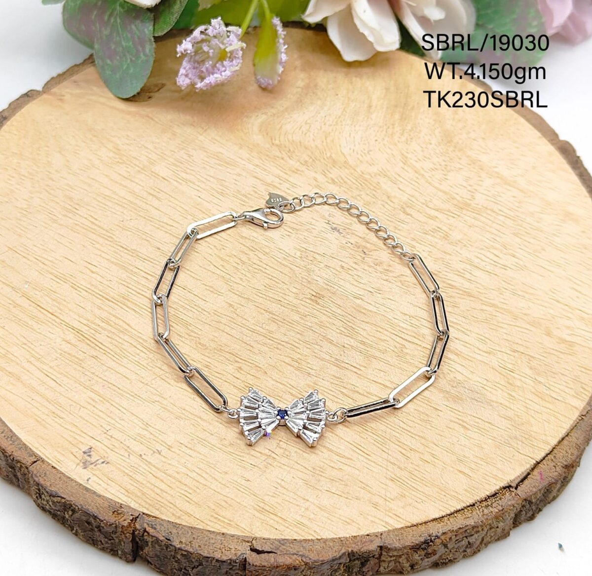 Ladies Ribbon Bracelet in Sterling Silver Pure 925 BIS Hallmarked - Image 1