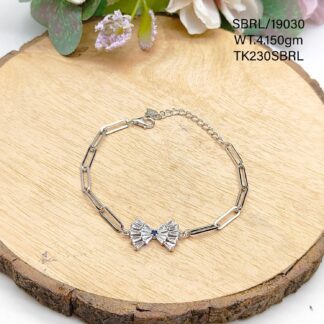 Ladies Ribbon Bracelet in Sterling Silver Pure 925 BIS Hallmarked