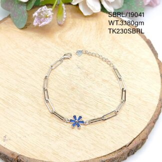 Ladies Blue Star Bracelet in Sterling Silver Pure 925 BIS Hallmarked