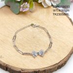 Ladies Ribbon Solitaire Bracelet in Sterling Silver Pure 925 BIS Hallmarked