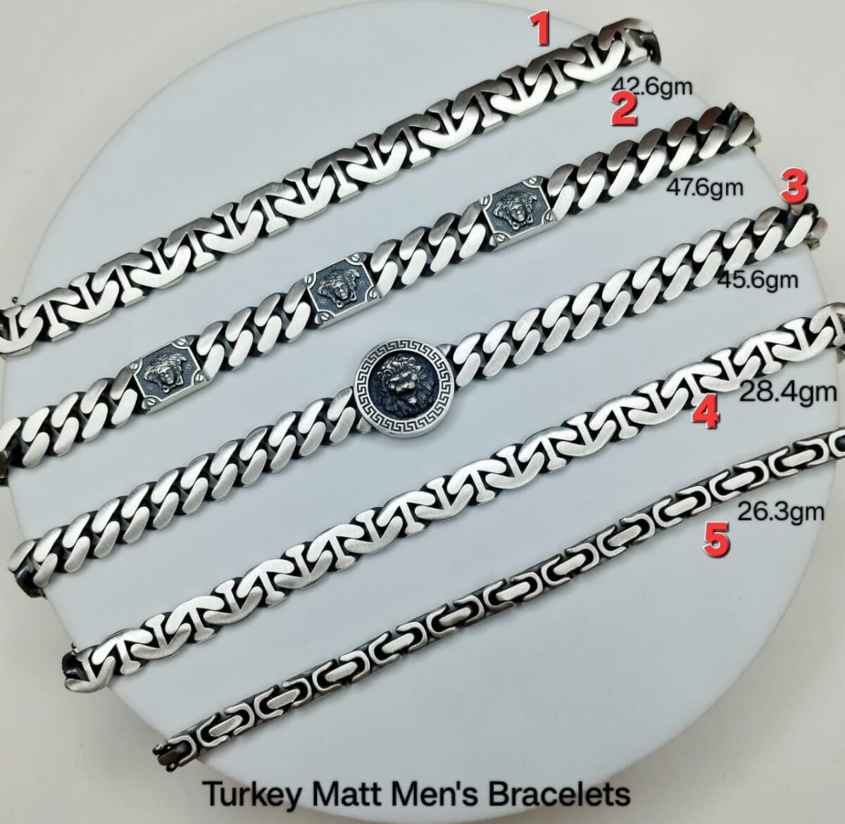 Gents Matt Cuban Bracelet in Sterling Silver Pure 925 BIS Hallmarked - Image 1