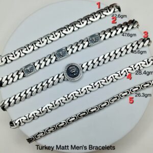 Gents Matt Cuban Bracelet in Sterling Silver Pure 925 BIS Hallmarked