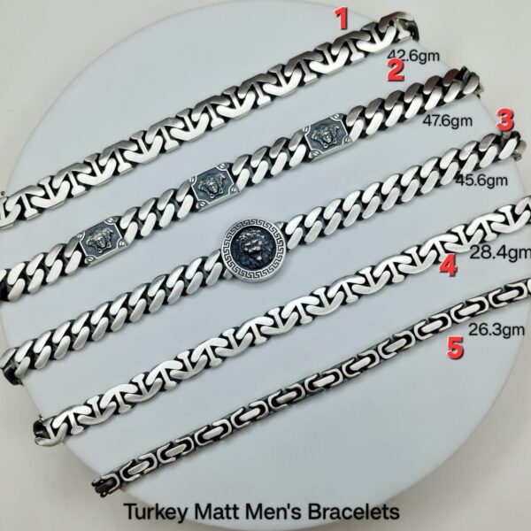 Gents Matt Cuban Bracelet in Sterling Silver Pure 925 BIS Hallmarked