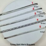 Gents Matt Turkey Bracelet in Sterling Silver Pure 925 BIS Hallmarked