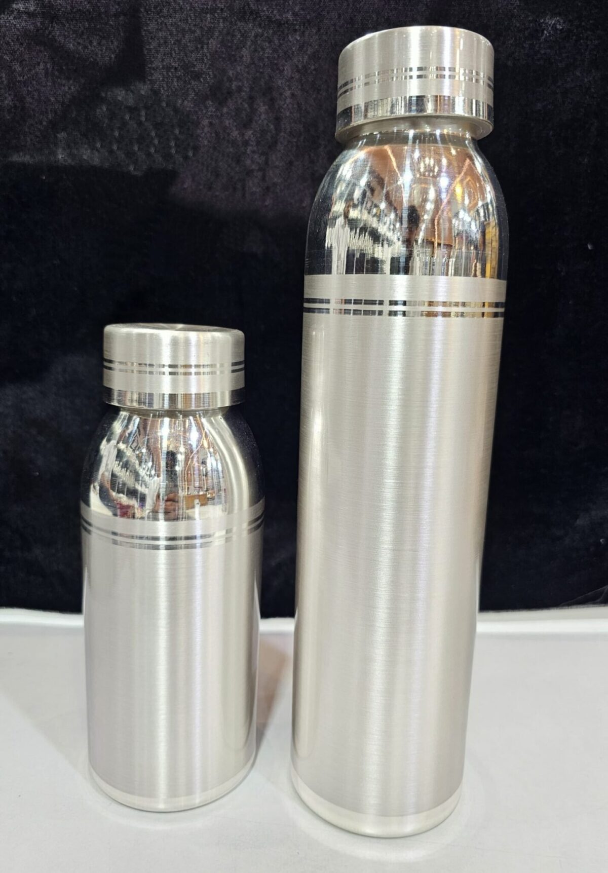 Straight Silver Water Bottle in Pure Silver 925 BIS Hallmarked - Image 1