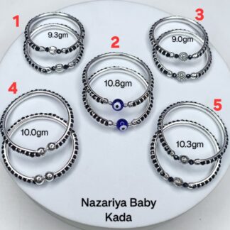 Baby Bala Black Beeds in Pure Silver 925 Hallmarked