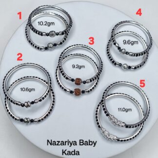 Baby Bala Black Beeds in Pure Silver 925 Hallmarked