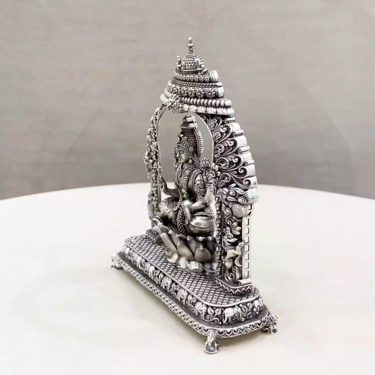 Lakshmi Big Arch Pure Silver Idol - Image 3