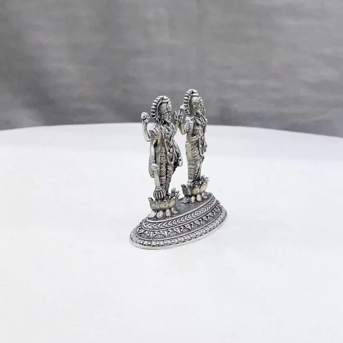 Lakshmi Narayan Pure Silver Idol - Image 2