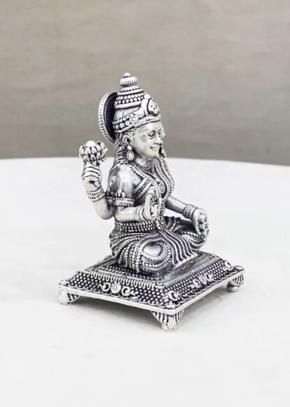 Maa Lakshmi Peetam Pure Silver Idol - Image 2