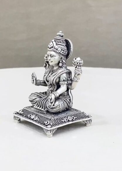 Maa Lakshmi Peetam Pure Silver Idol - Image 4