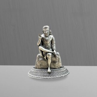 Stone Sai Baba Pure Silver Idol